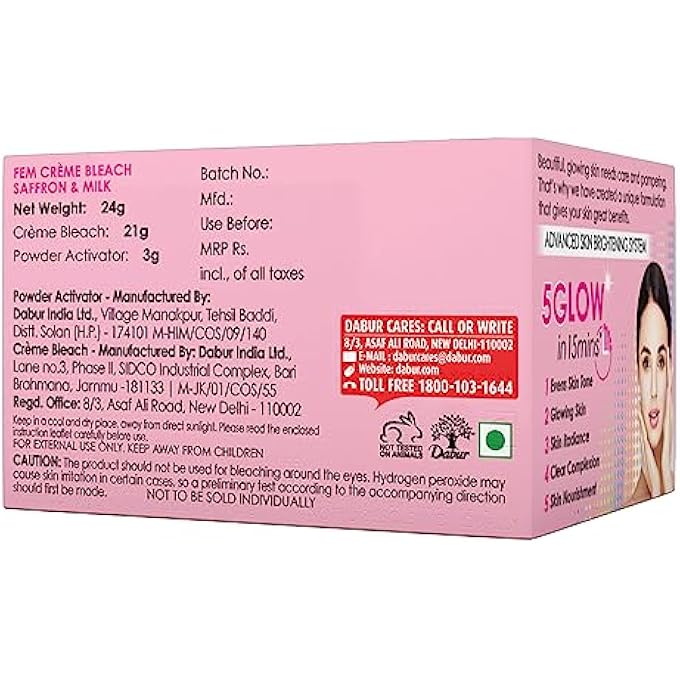 fem FAIRNESS (SAFFRON & MILK) CRME BLEACH - 24G | ADVANCED SKIN BRIGHTENING SYSTEM | ENRICHED WIH GOODNESS OF SAFRRON & MILK | WITH REJUVENATING FRAGRANCE| NO ADDED PARABENS, SILICONES & AMMONIA - Image 2